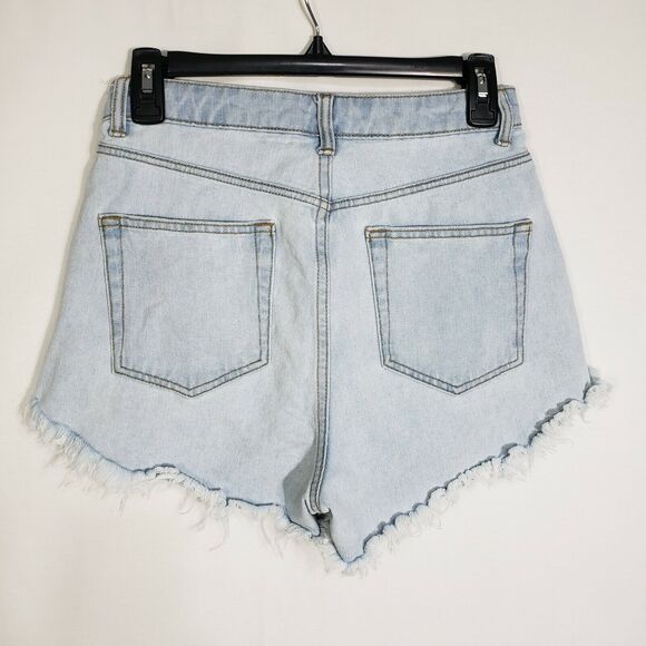 Wild Fable Women's Shorts Size 4 High-Rise Frayed Raw Hem Jean Denim Light Wash - Picture 4 of 7